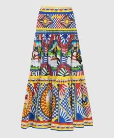 Dolce Gabbana Siciliano Caretto Print Skirt at Net a Porter